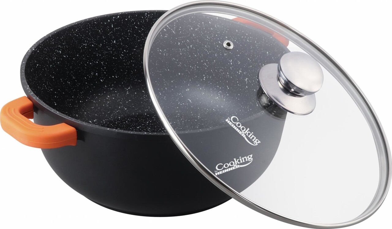 Oala cu capac Dark Line, Cooking by Heinner, 6.5 L, aluminiu turnat, negru - imagine 3